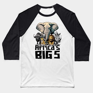 Africa's BIG Five Animals Baseball T-Shirt